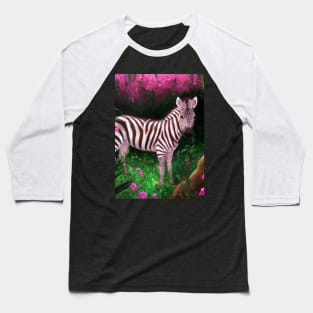 Pink Zebra Baseball T-Shirt